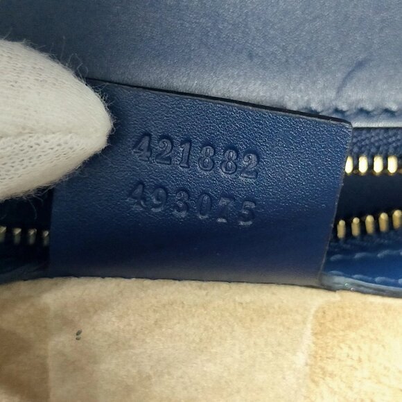 Gucci Sherry Line Navy Blue Leather Shoulder Bag mon-707-091325 - Picture 15 of 16